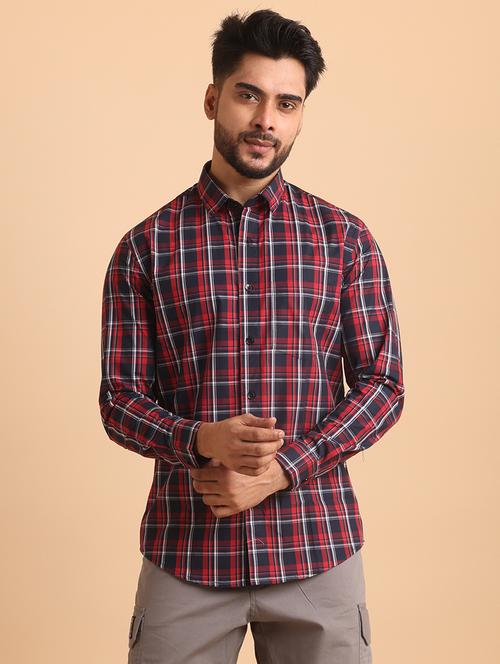 men checkered collared long sleeve regular fit shirt - 22033973 - Very Small Image - 1