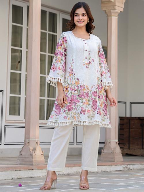 women floral print ethnic co-ord set - 22037018 - Very Small Image - 1