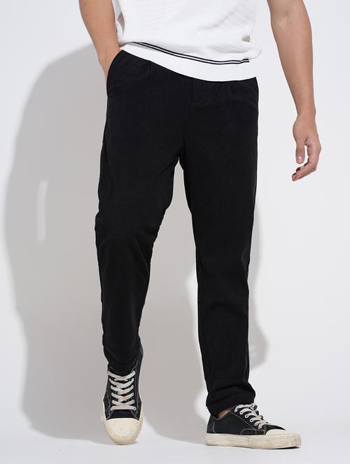 men black solid mid rise straight fit chinos - 22038068 - Very Small Image - 1