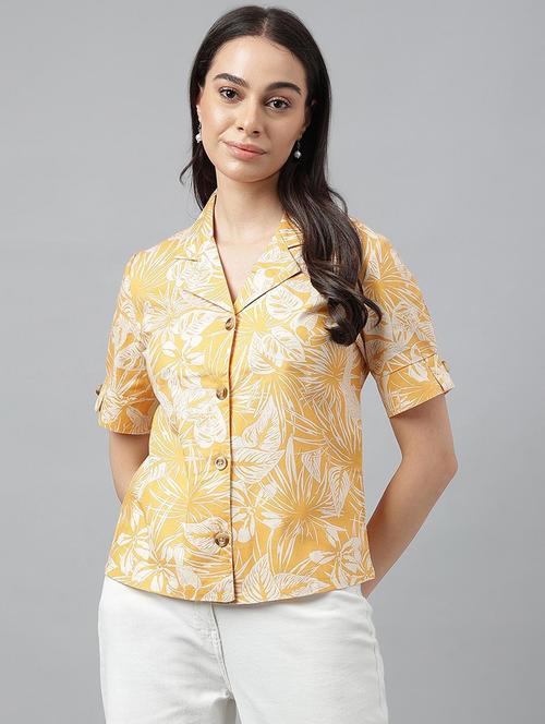 women lapel collared short sleeve regular fit shirt - 22038619 - Very Small Image - 1