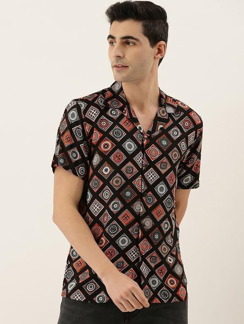 men printed cuban collared short sleeve shirt - 22038905 - Very Small Image - 1