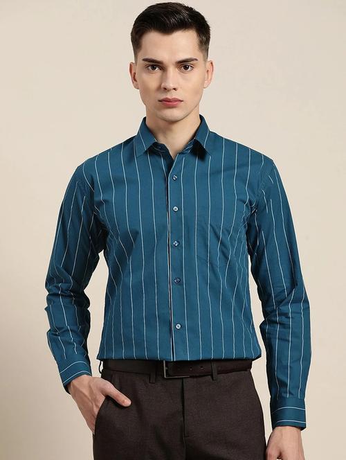 men striped collared long sleeve shirt - 22039028 - Very Small Image - 1
