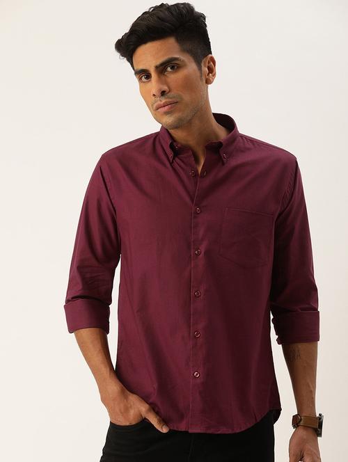 men solid collared long sleeve shirt - 22039069 - Very Small Image - 1