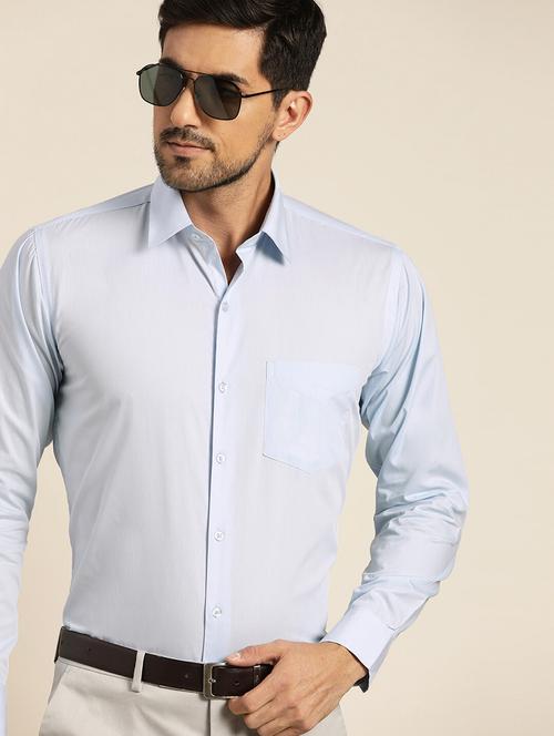 men solid collared long sleeve regular fit shirt - 22039154 - Very Small Image - 1