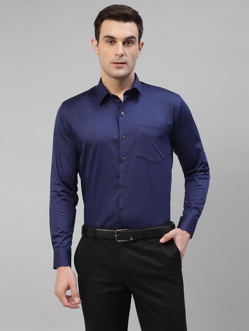 men solid collared long sleeve shirt - 22039457 - Very Small Image - 1