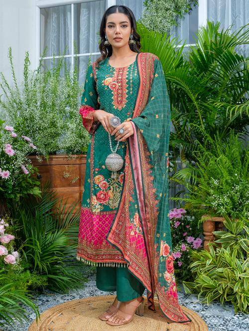 women printed kurta and pant with dupatta set - 22039752 - Very Small Image - 1