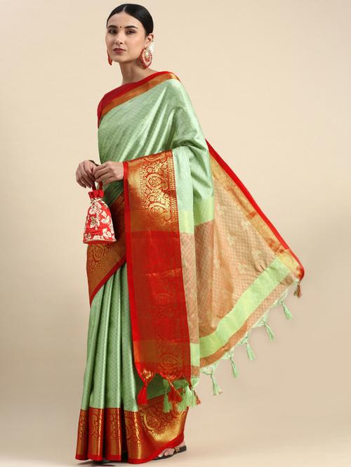 women self design bordered saree with blouse - 22041558 - Very Small Image - 1