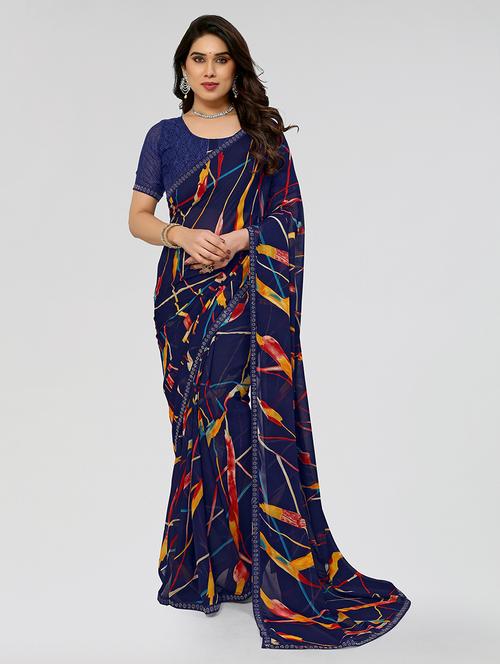 women printed casual wear saree with blouse - 22050143 - Very Small Image - 1