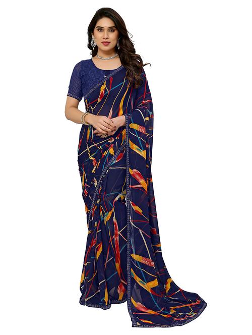 women printed casual wear saree with blouse - 22050220 - Very Small Image - 1