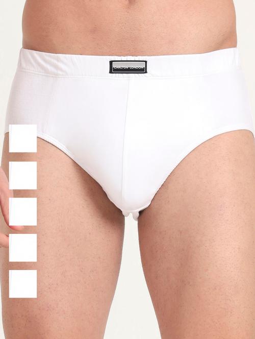 men pack of 5 solid mid rise briefs - 22051751 - Very Small Image - 1