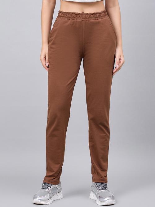 rust cotton regular track pants - 22052022 - Very Small Image - 1