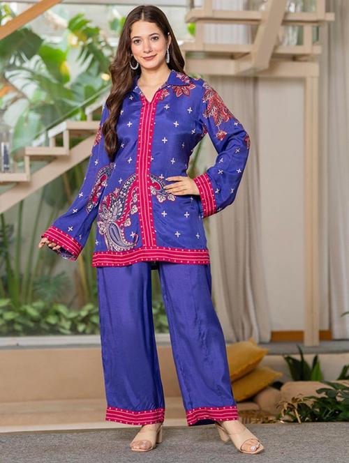 women long sleeve regular fit ethnic co-ord set - 22052034 - Very Small Image - 1