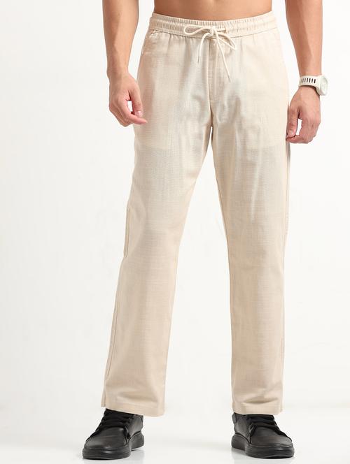 men solid mid rise straight fit chinos - 22052444 - Very Small Image - 1