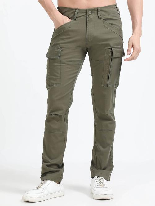 men solid mid rise regular fit cargo - 22052486 - Very Small Image - 1