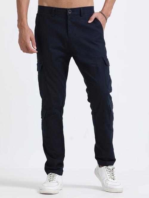 men solid mid rise regular fit cargo - 22052495 - Very Small Image - 1