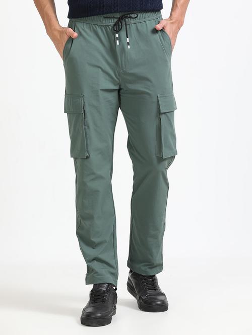 men solid mid rise regular fit cargo - 22052508 - Very Small Image - 1