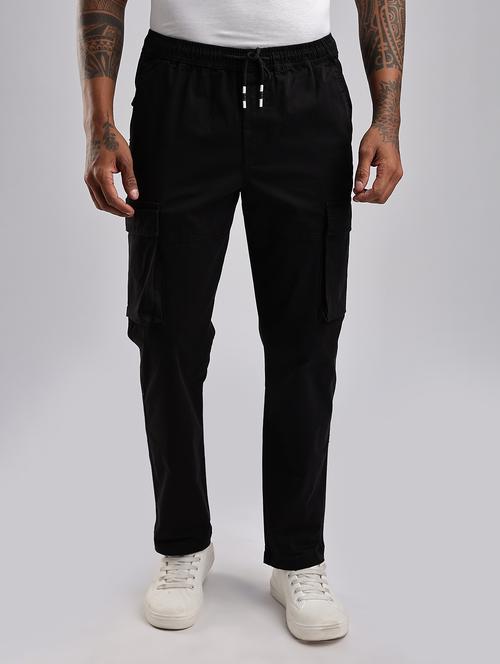 men solid mid rise regular fit cargo - 22052534 - Very Small Image - 1