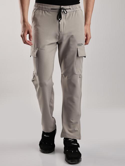 men solid mid rise regular fit cargo - 22052553 - Very Small Image - 1