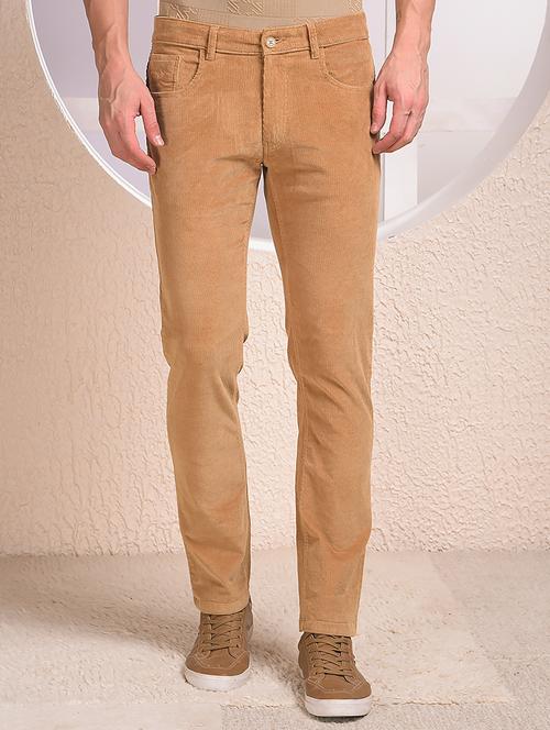 men solid mid rise flat front casual chinos - 22054028 - Very Small Image - 1