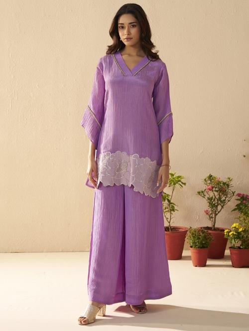 women three quarter sleeve regular fit ethnic co-ord set - 22055052 - Very Small Image - 1