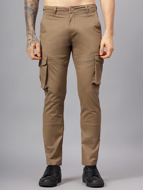 men solid mid rise regular fit cargo - 22058762 - Very Small Image - 1