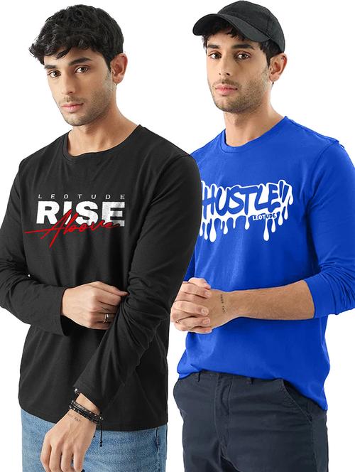 men pack of 2 printed long sleeve regular fit t-shirt - 22059349 - Very Small Image - 1