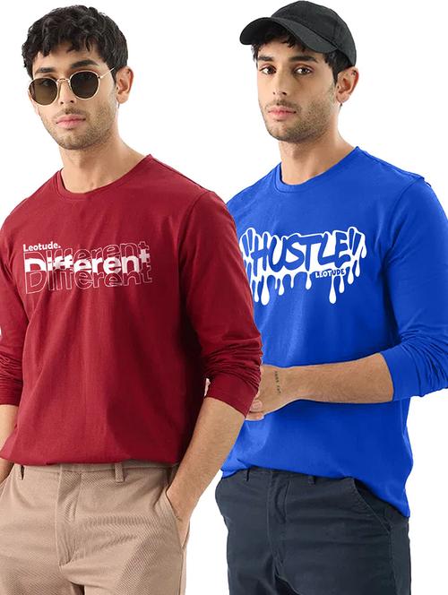 men pack of 2 printed long sleeve regular fit t-shirt - 22059351 - Very Small Image - 1