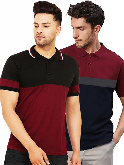 men pack of 2 printed short sleeve regular fit polo t-shirt - 22059438 - Very Small Image - 1