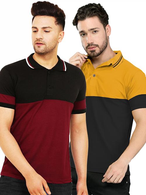 men pack of 2 printed short sleeve regular fit polo t-shirt - 22059460 - Very Small Image - 1