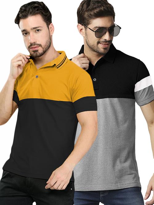 men pack of 2 printed short sleeve regular fit polo t-shirt - 22059464 - Very Small Image - 1