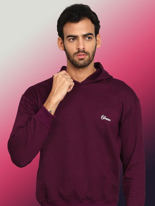 men solid long sleeve hooded sweatshirt - 22061725 - Very Small Image - 1