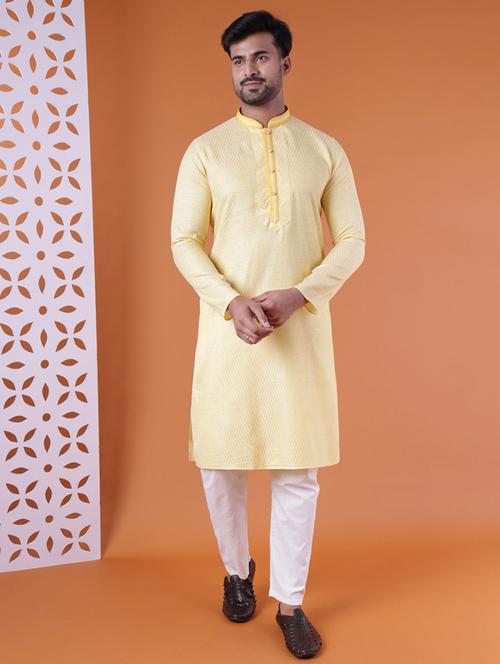 men mandarin neck kurta pyjama ethnic wear set - 22061877 - Very Small Image - 1