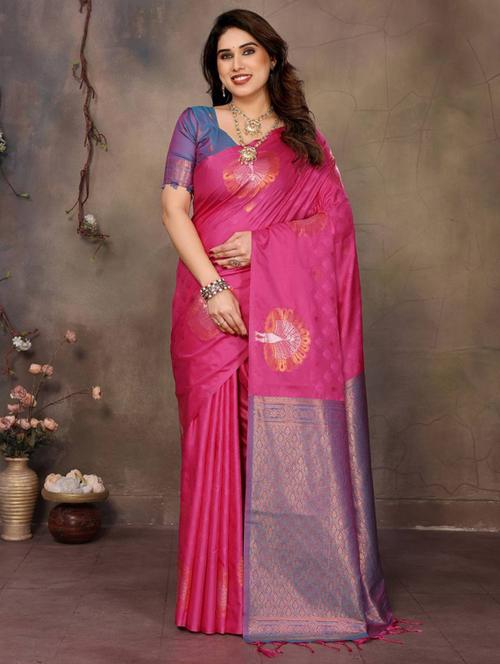 women self design banarasi saree with blouse - 22063844 - Very Small Image - 1