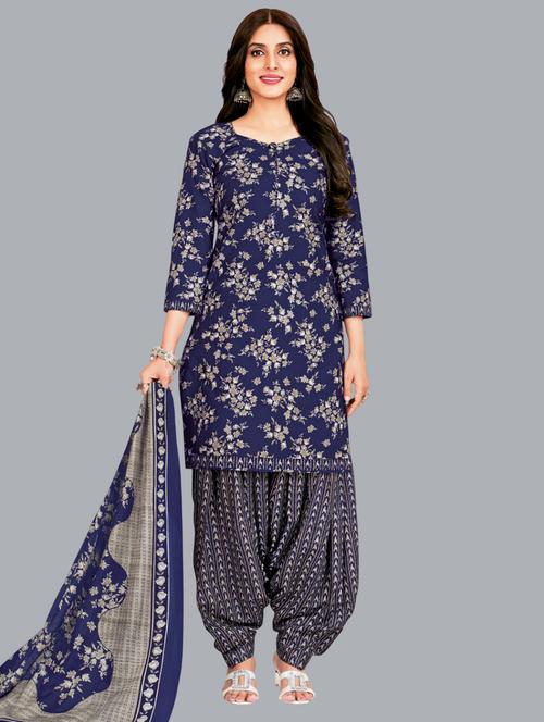 women floral printed unstitched salwar suit set - 22065943 - Very Small Image - 1