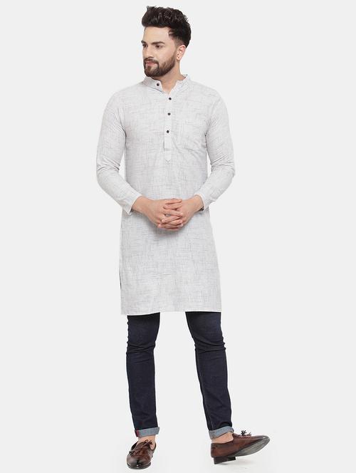men solid mandarin neck long kurta - 22067473 - Very Small Image - 1