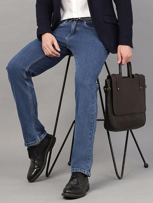 men solid mid rise straight fit jean - 22069240 - Very Small Image - 1