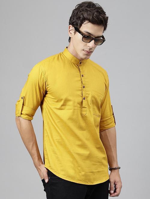men mandarin neck long sleeve short kurta - 22069388 - Very Small Image - 1