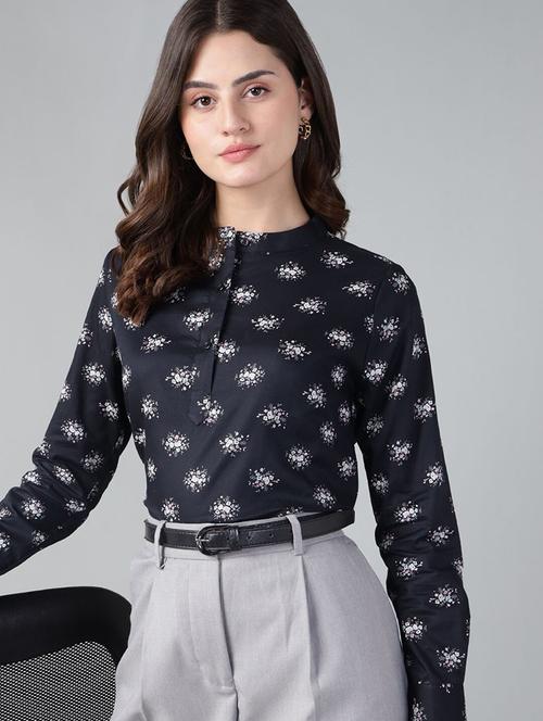 women printed long sleeve regular fit top - 22069450 - Very Small Image - 1