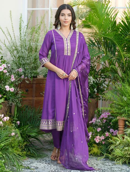 women three quarter sleeve kurta pant with dupatta set - 22071313 - Very Small Image - 1