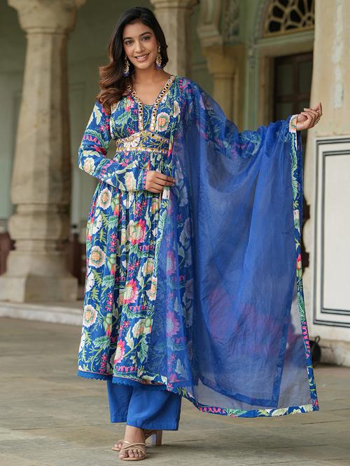 women long sleeve kurta pant with dupatta set - 22071552 - Very Small Image - 1