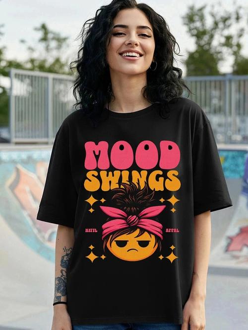 women printed round neck oversized t-shirt - 22072719 - Very Small Image - 1