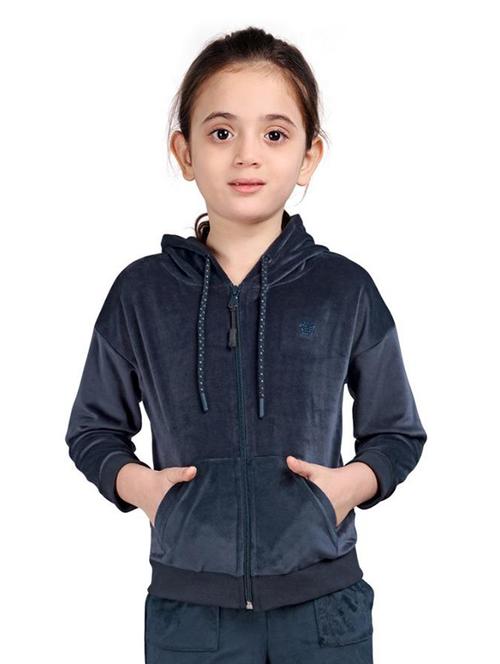 girls solid long sleeve hooded sweatshirt - 22083303 - Very Small Image - 1