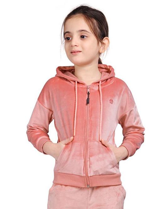 girls solid long sleeve hooded sweatshirt - 22083305 - Very Small Image - 1