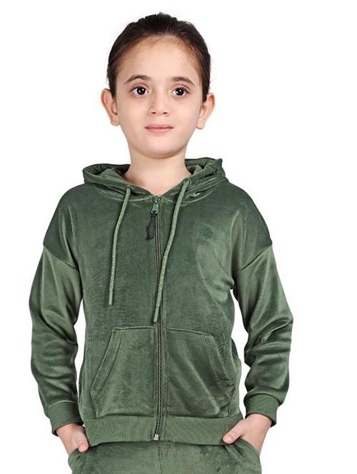 girls solid long sleeve hooded sweatshirt - 22083306 - Very Small Image - 1