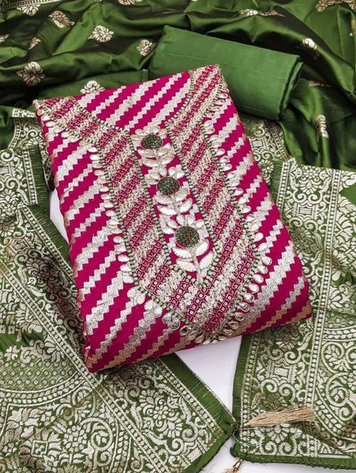women self design embroidered unstitched suit set - 22100833 - Very Small Image - 1