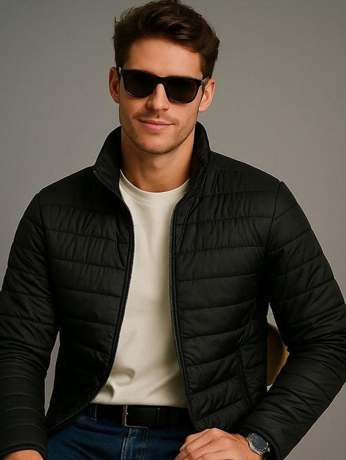 black polyester quilted & puffer jacket - 22100867 - Very Small Image - 1