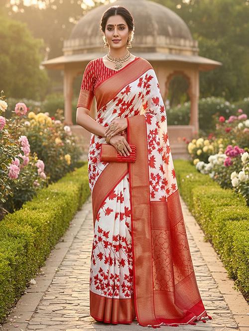 women printed casual wear saree with blouse - 22105962 - Very Small Image - 1