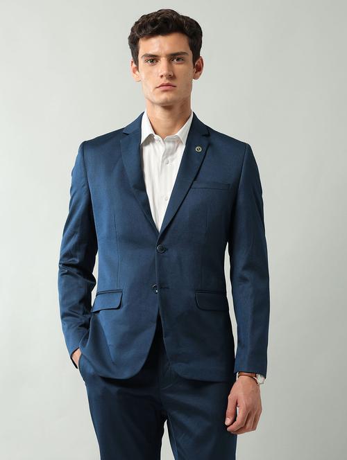 men solid lapel collar 2 piece suit set - 22106062 - Very Small Image - 1