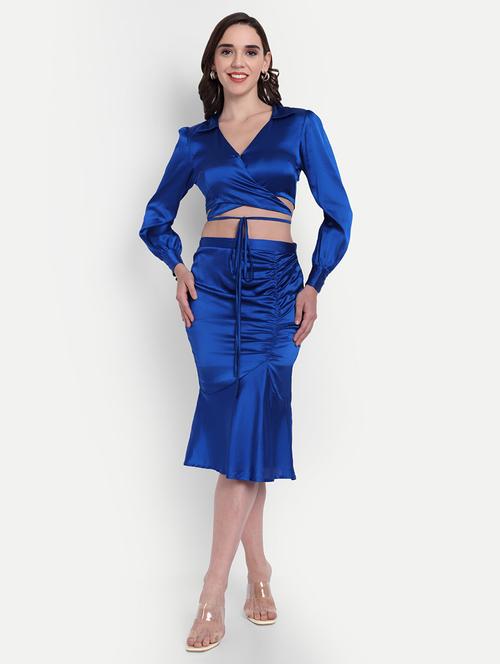 women solid puff sleeve crop wrap top - 22143985 - Very Small Image - 1
