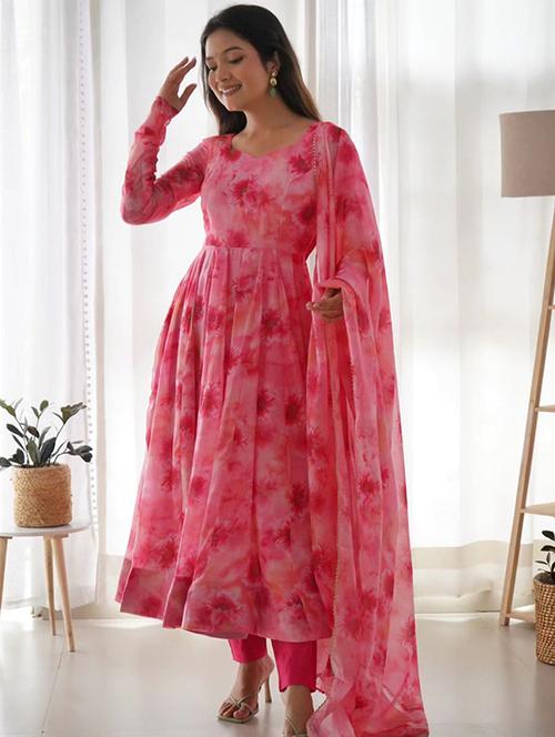 women floral printed long sleeve kurta pant with dupatta set - 22147146 - Very Small Image - 1